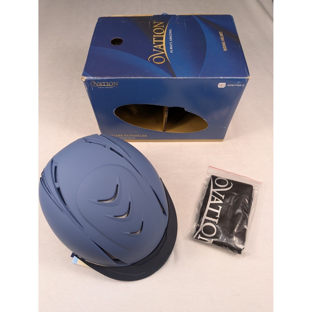 NEW Ovation Deluxe Schooler Equestrian Riding Helmet Blue Size Small/Medium - Picture 2 of 6